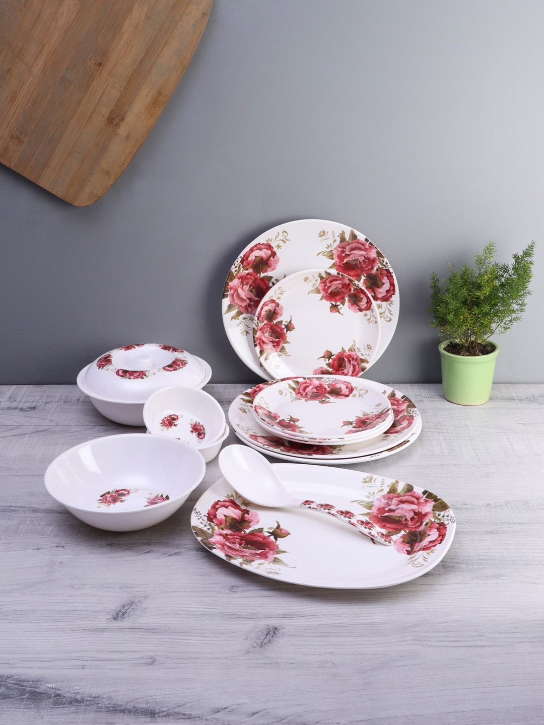 CDI White Set Of 33 Pcs Melamine Dinner Set Price in India