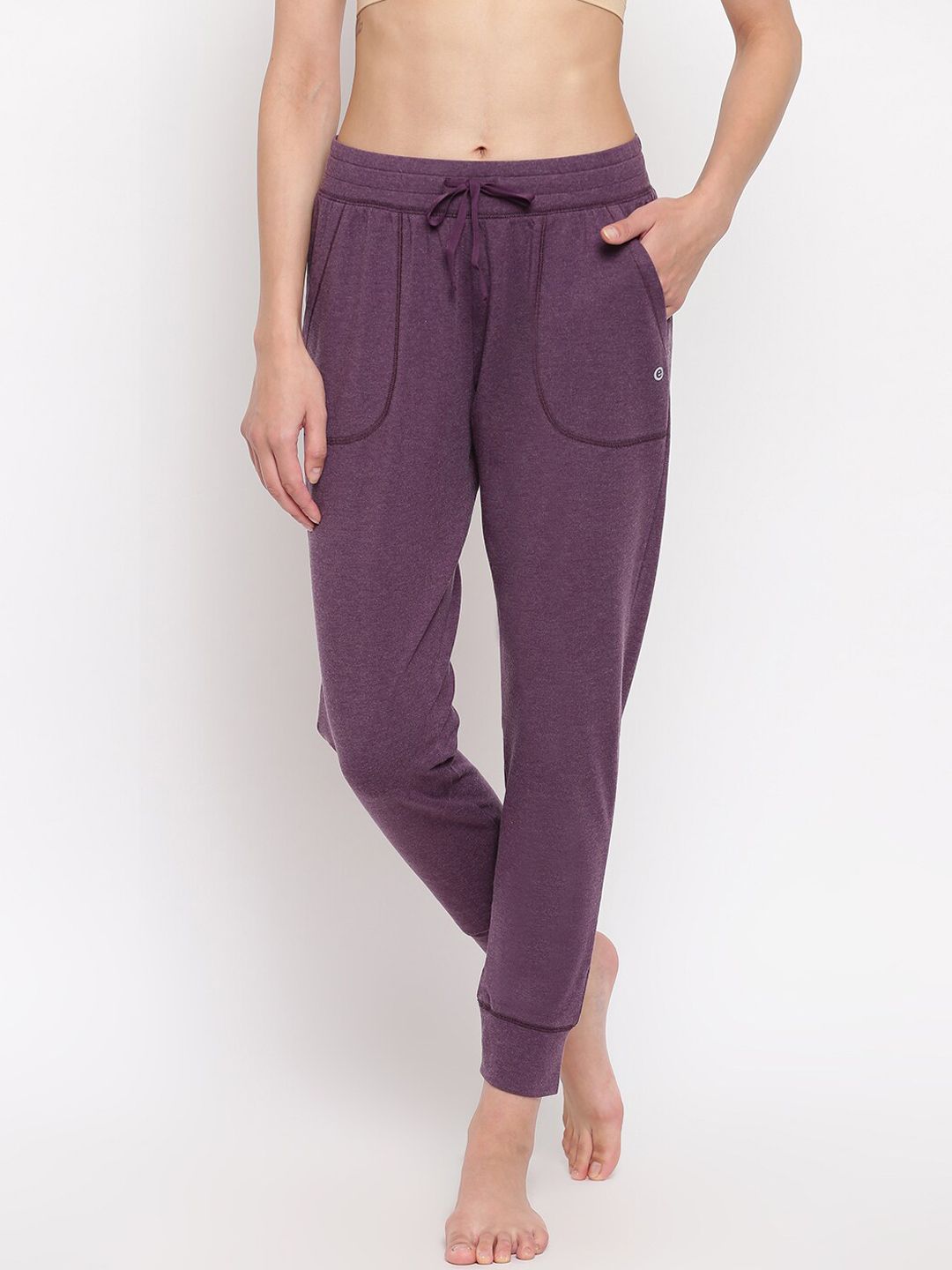 Enamor Women Purple Relaxed Fit Cotton Lounge Joggers Price in India