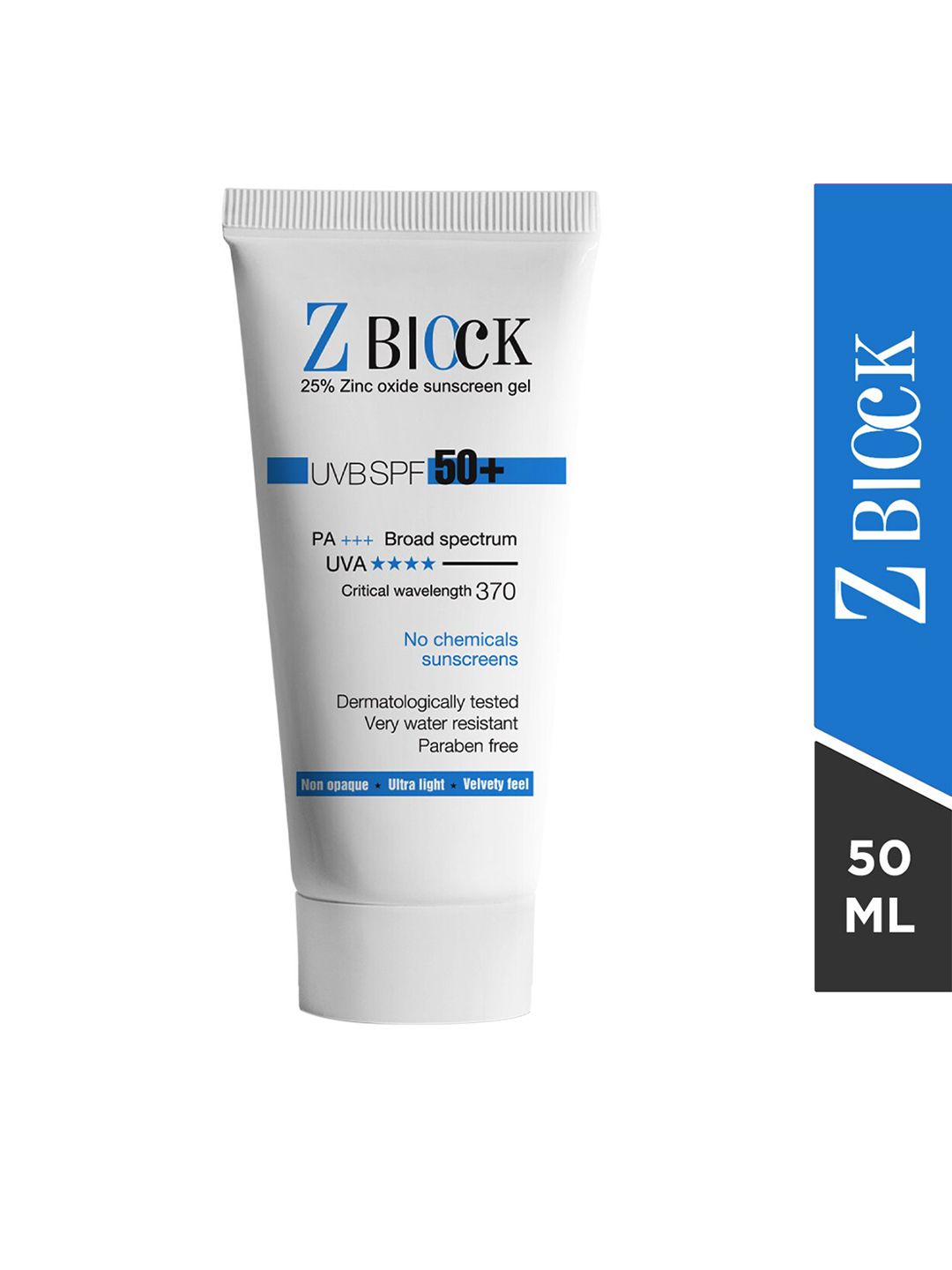 Buy Z BLOCK Pack of 2 Zinc Oxide Sunscreen Gel with SPF 50+ 50 ml