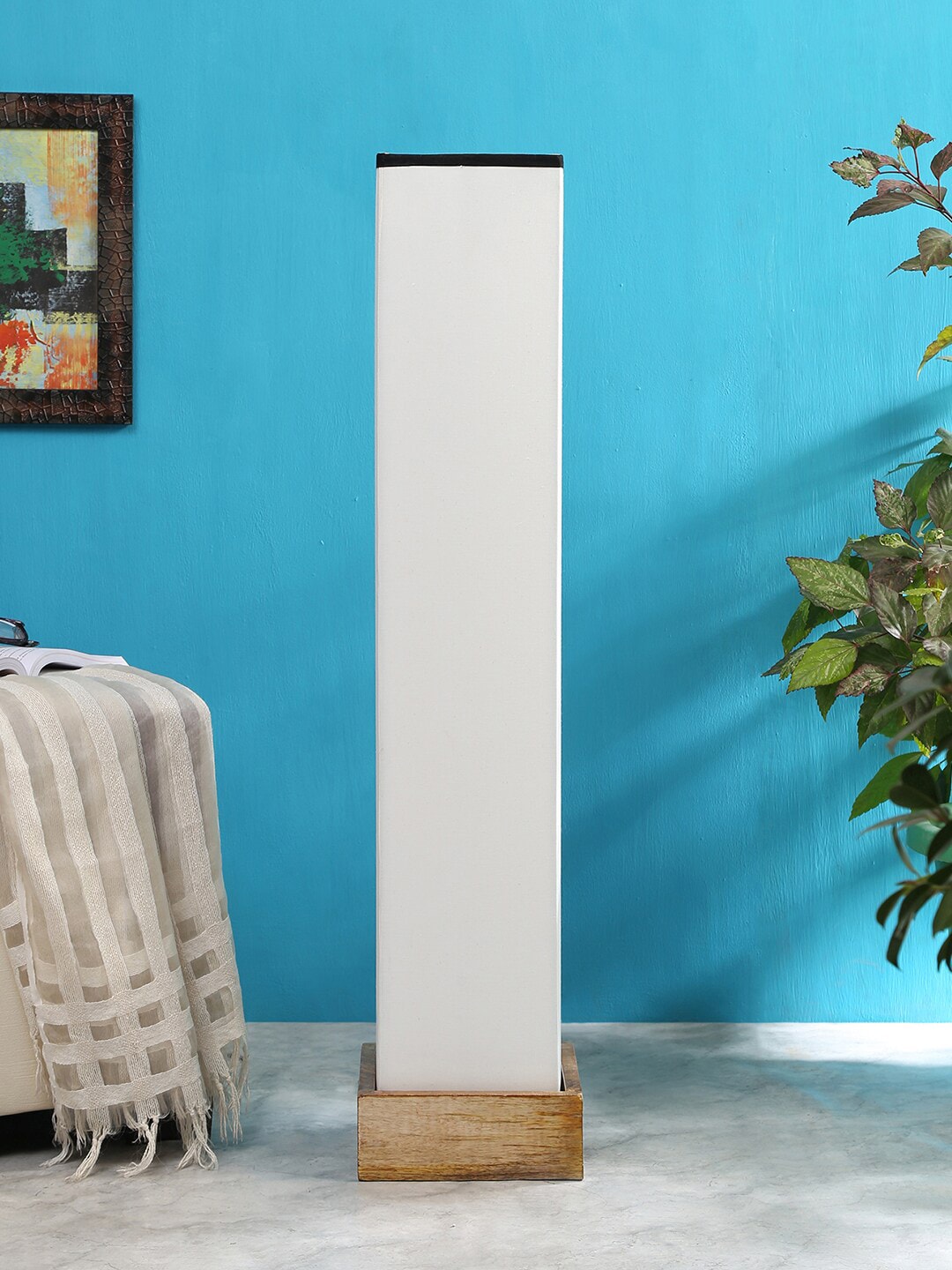 Devansh White Solid Traditional Column Lamp Price in India