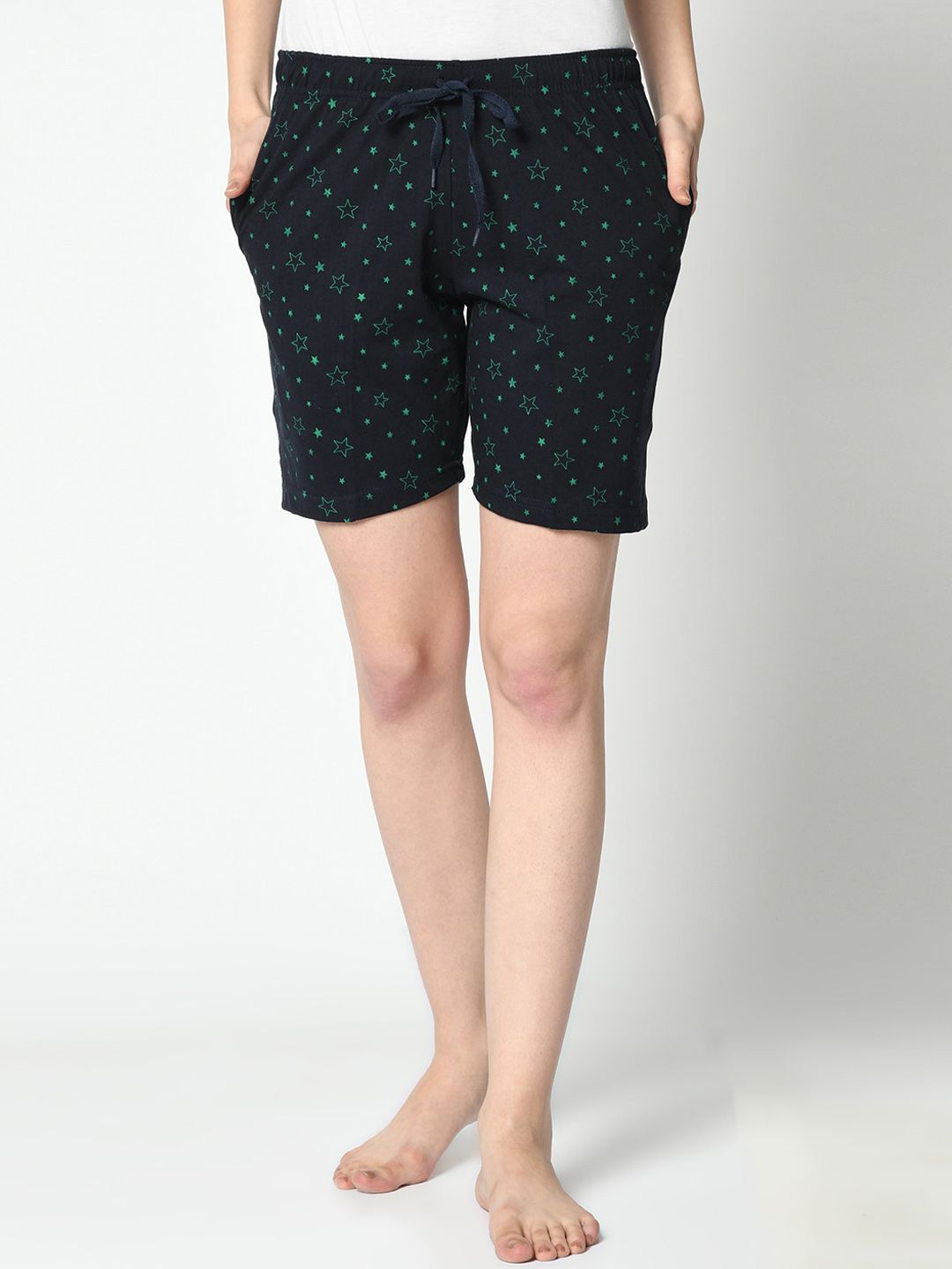 VIMAL JONNEY Women Blue Printed Lounge Shorts Price in India