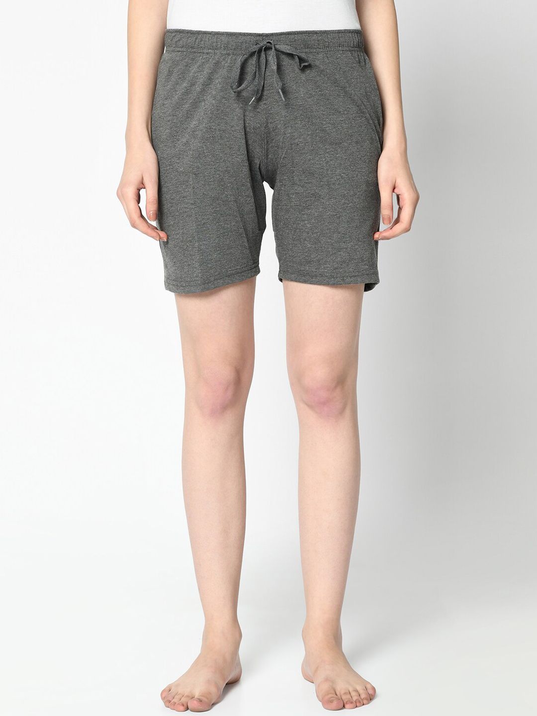 VIMAL JONNEY Women Grey Solid Lounge Shorts Price in India