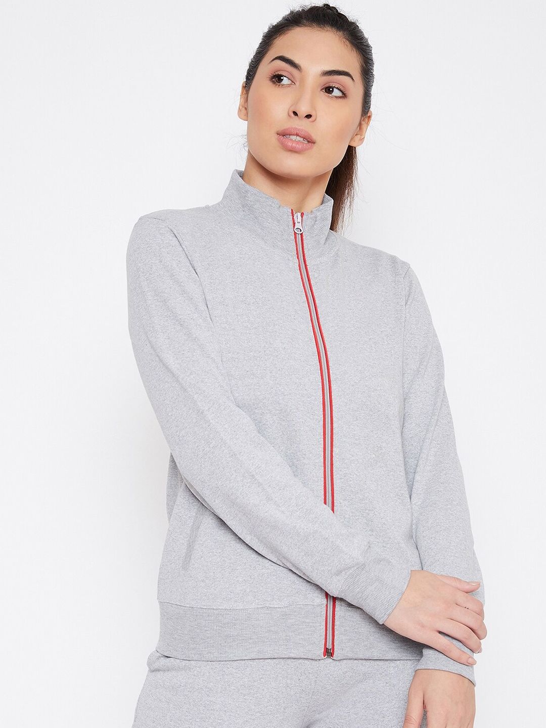 PERFKT-U Women Grey Self Design Sweatshirt Price in India