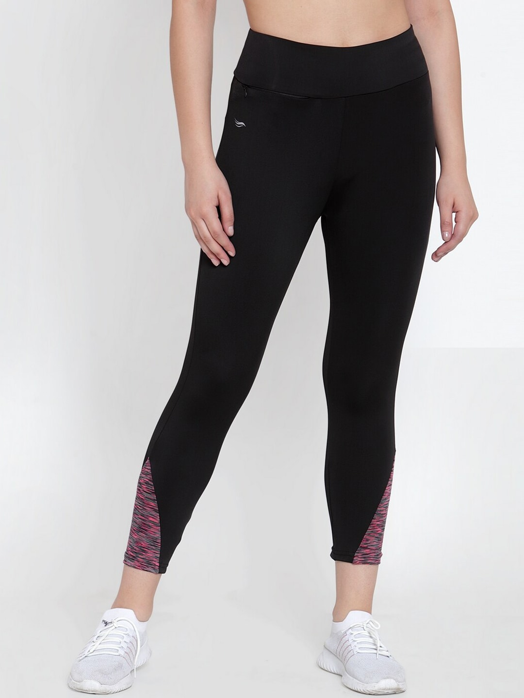 Black & Pink Activewear/Yoga/Gym/Sports Track Pants with Zipped Pocket Price in India