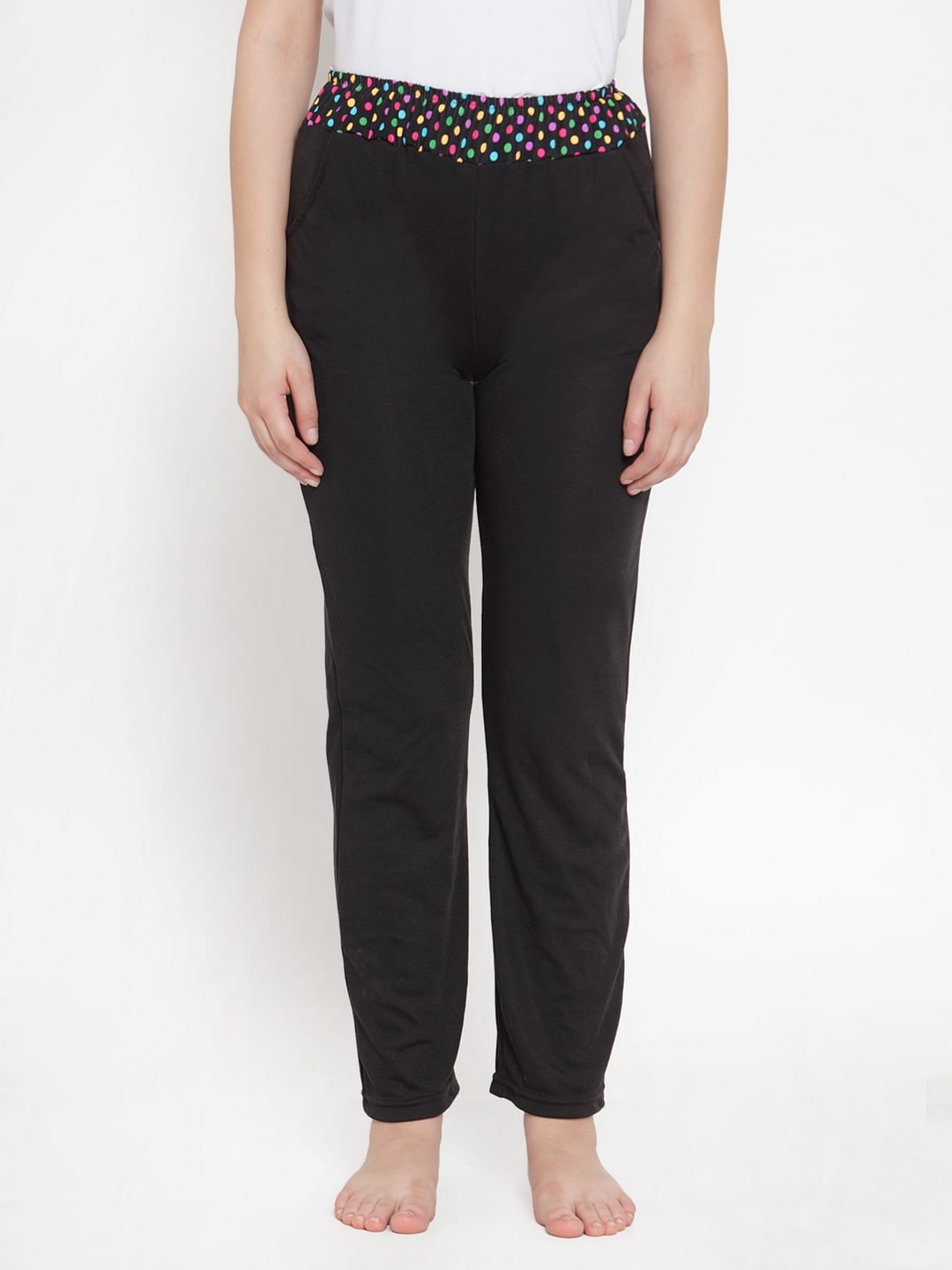 CUKOO Women Black Solid Lounge Pant Price in India