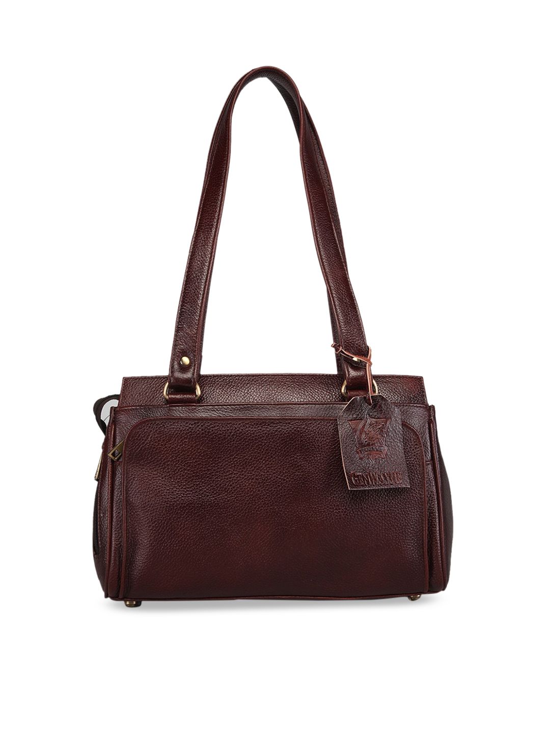 GENWAYNE Brown Textured Shoulder Bag Price in India