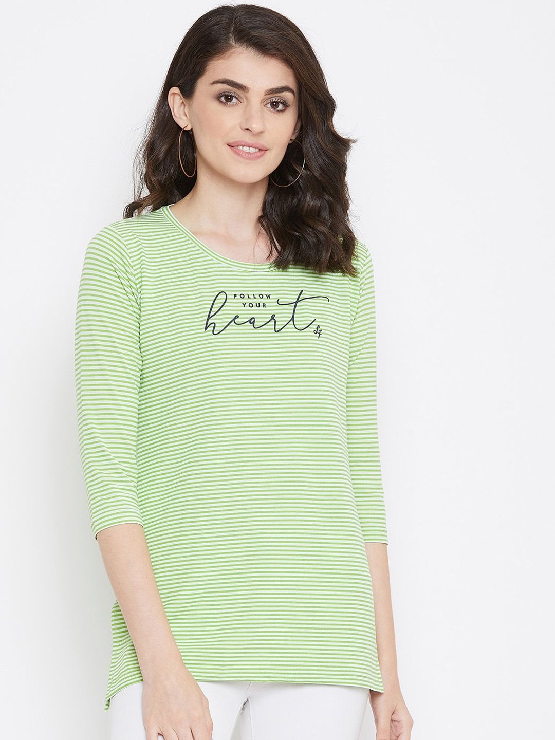 NEVA Women Green Striped Top