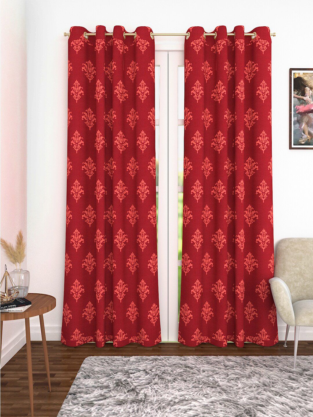 Soumya Maroon Single Door Curtain Price in India