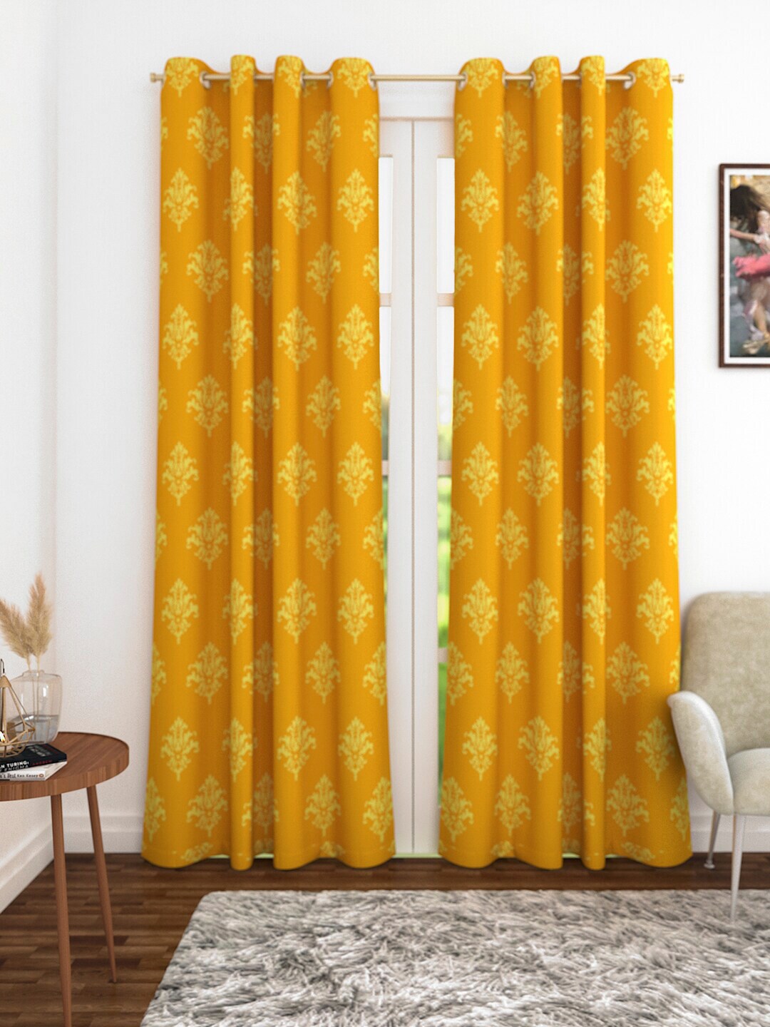 Soumya Yellow Single Long Door Curtain Price in India