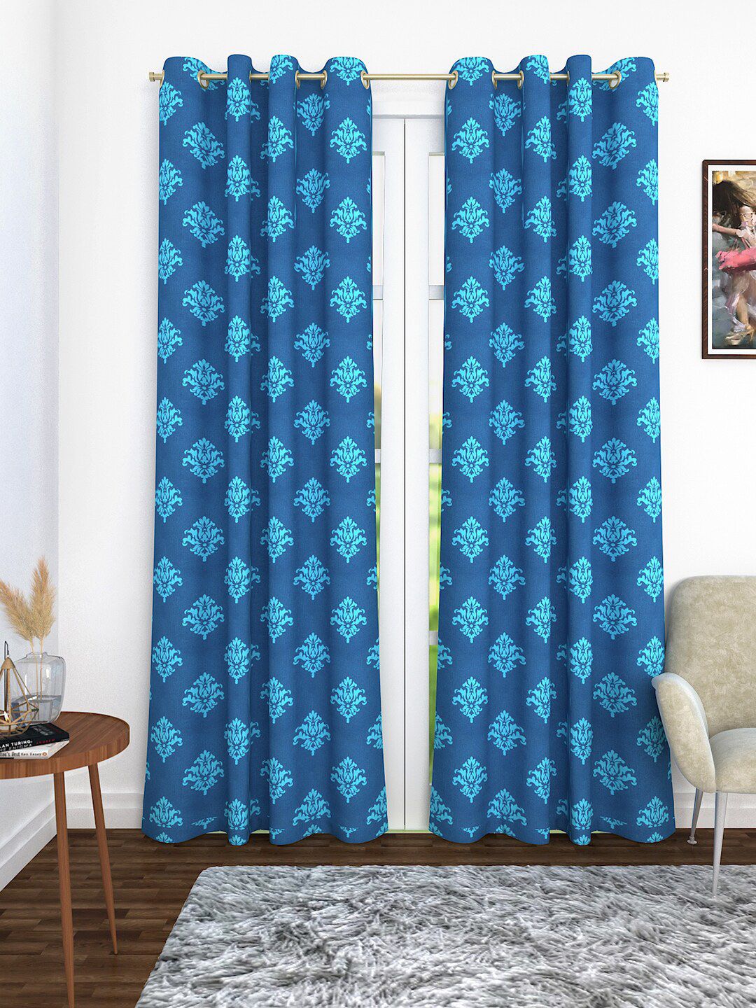 Soumya Blue Single Door Curtain Price in India