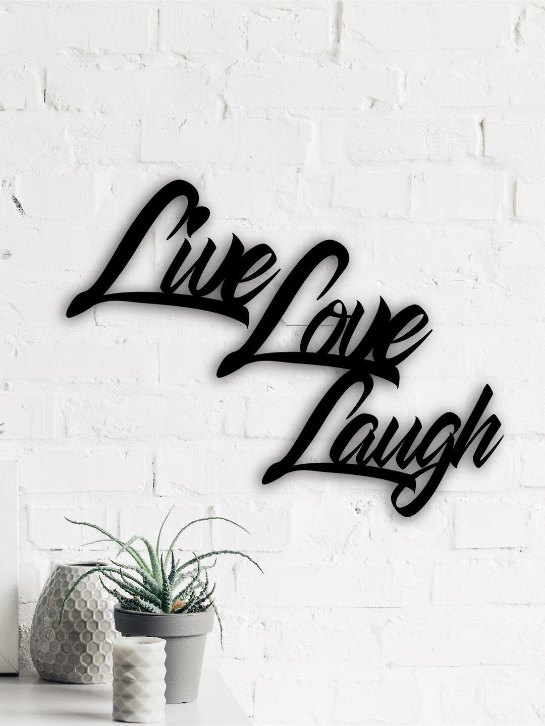 eCraftIndia Black Live Love Laugh Wall Art Cutout Price in India