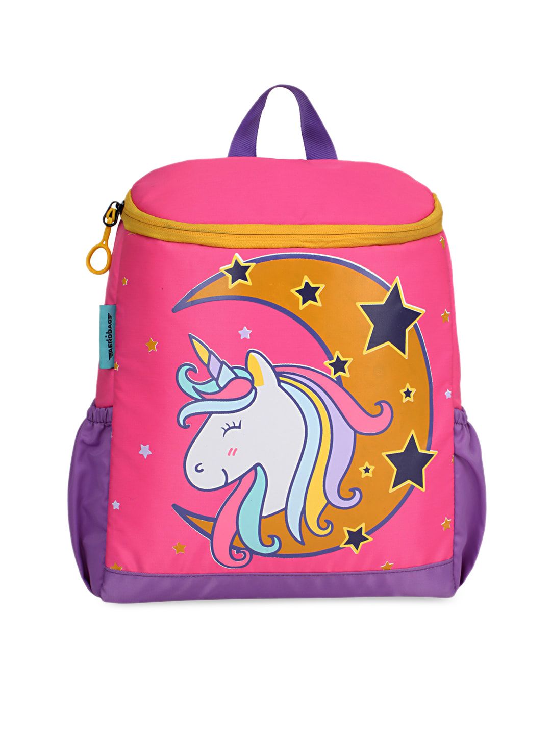 AEROBAG Unisex Pink & Purple Graphic Backpack Price in India