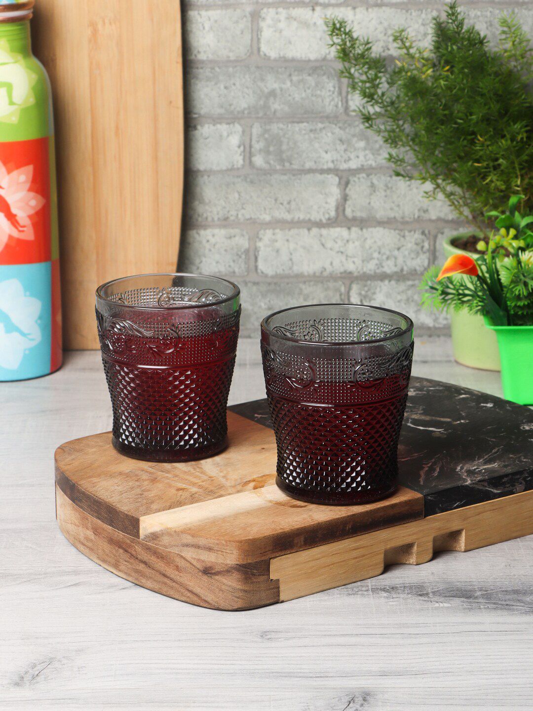 ceradeco Set Of 6 Assorted Water Juice Glasses Price in India
