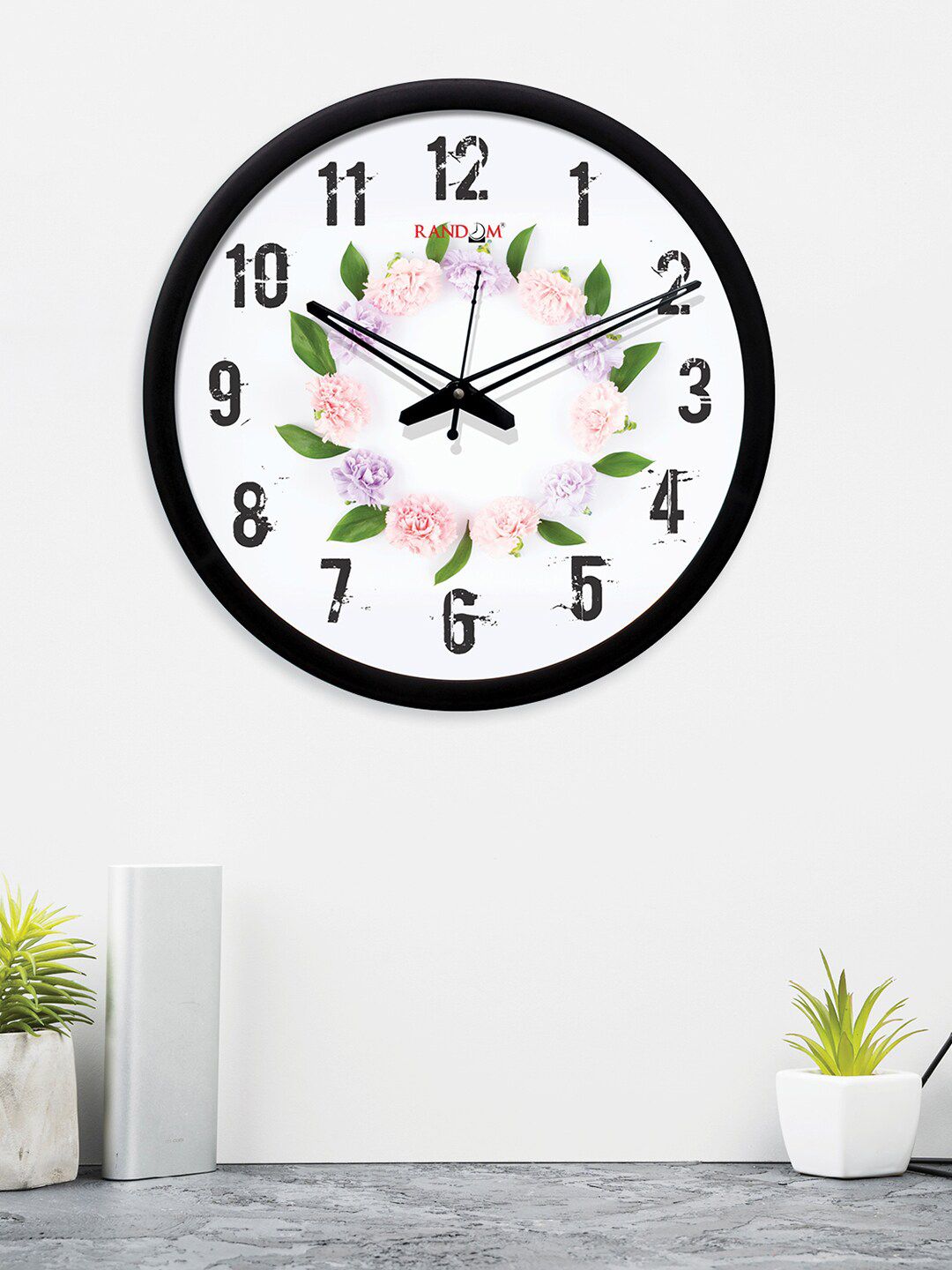 RANDOM White Round Printed 30.5 cm Analogue Wall Clock Price in India