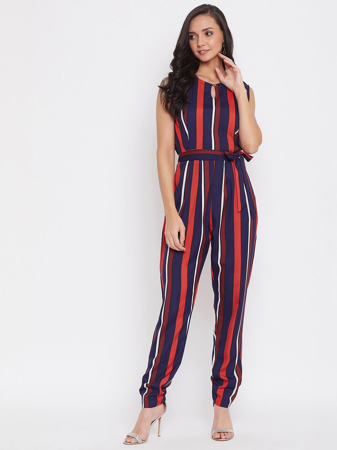 Uptownie Lite Women Multicoloured Striped Basic Jumpsuit Price in India