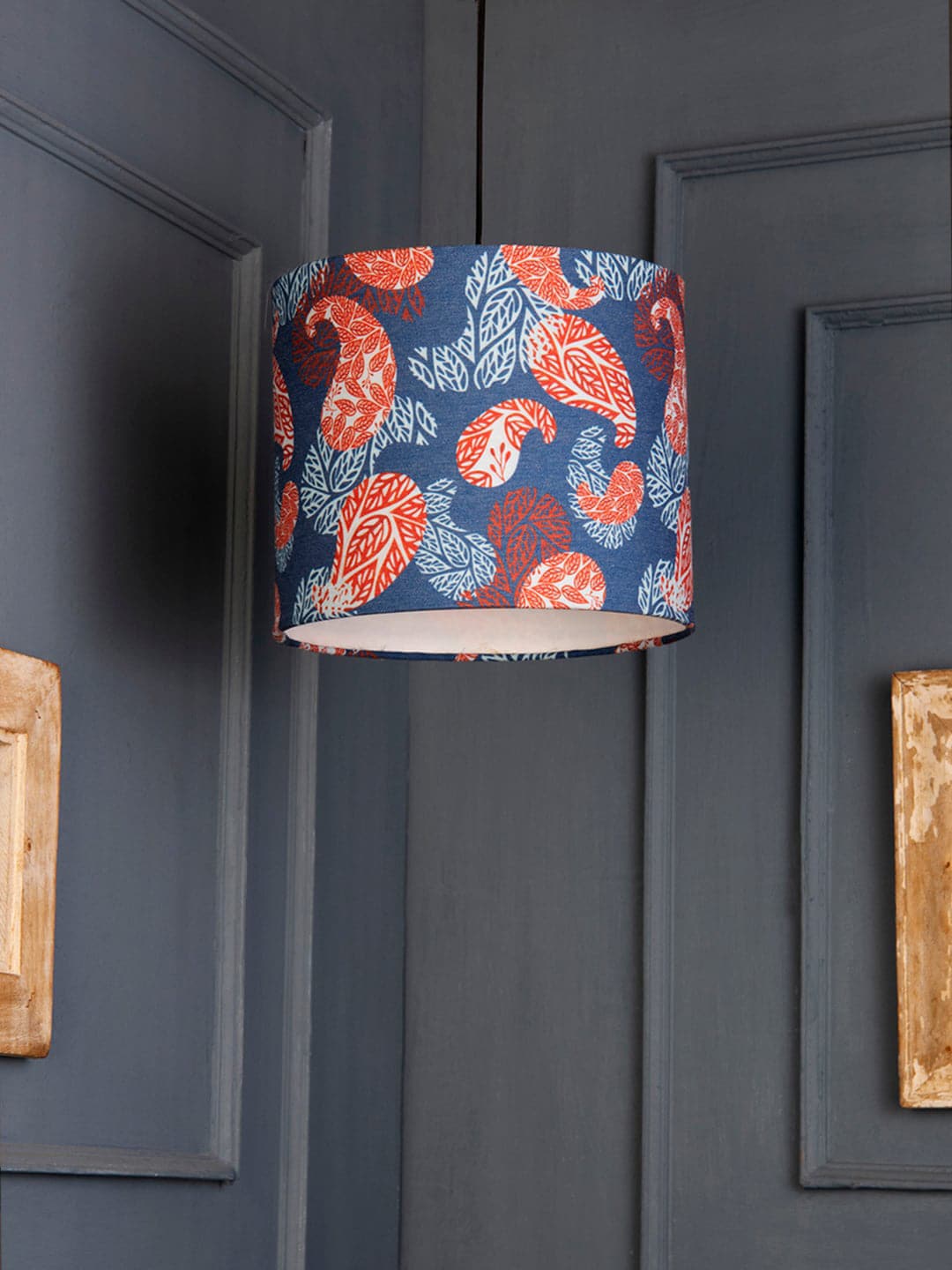 green girgit Blue Printed Quirky Ceiling Hanging Lamp Price in India