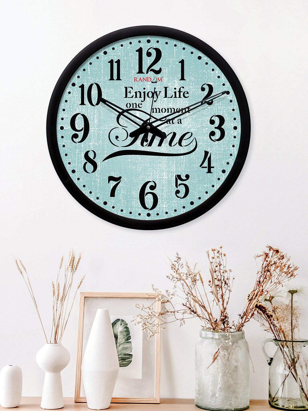 RANDOM Black Round Solid Analogue Wall Clock Price in India