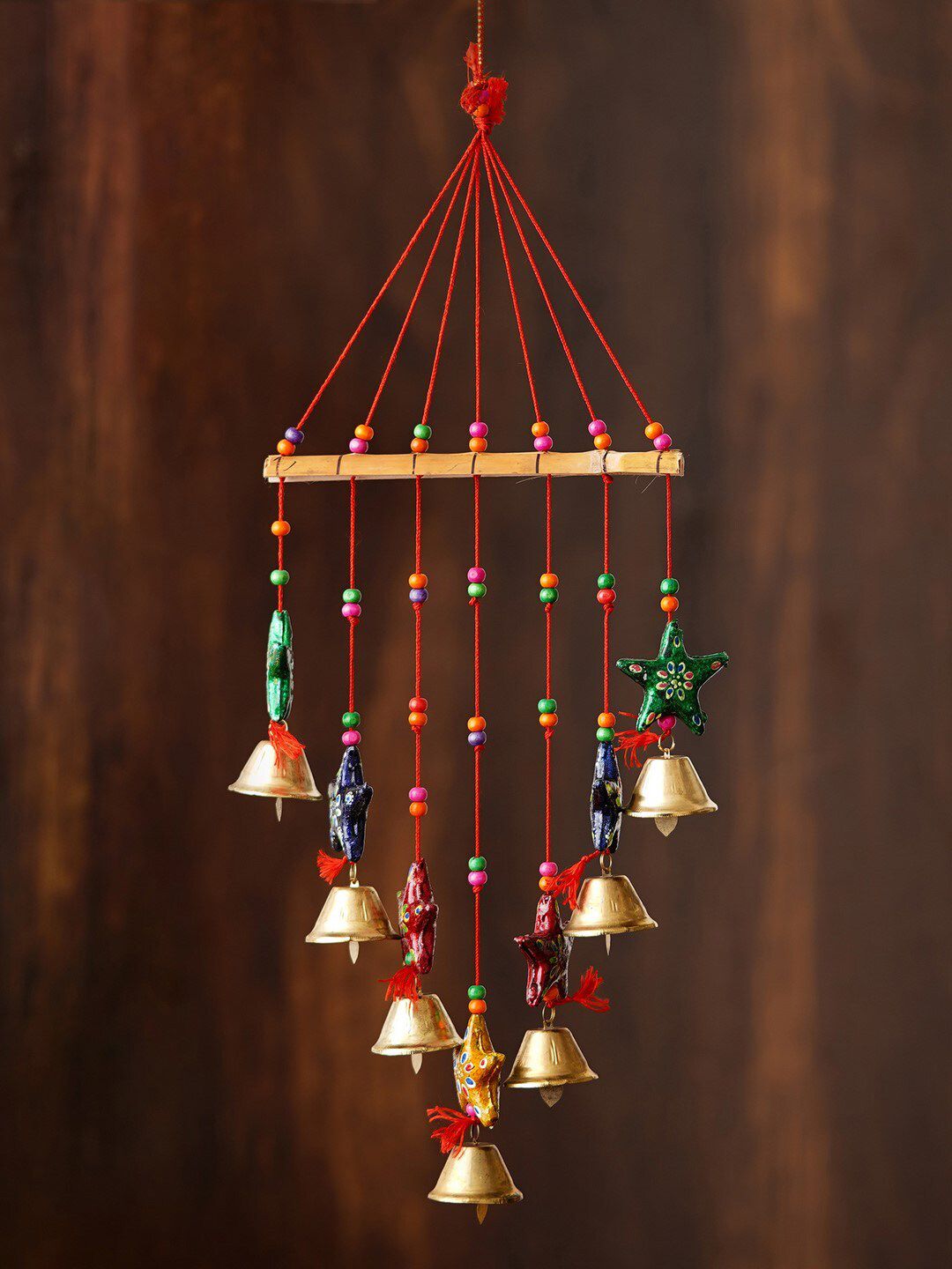 eCraftIndia Gold Toned Handcrafted Wall Hanging Bells Price in India