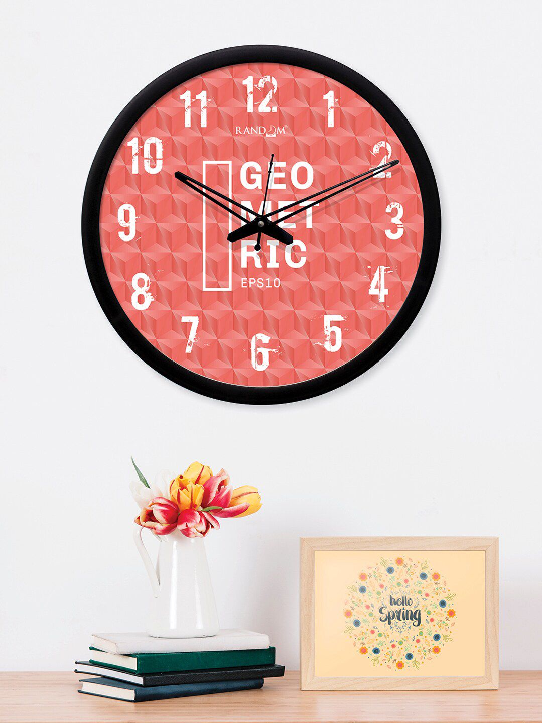 RANDOM Pink Round Printed Analogue Wall Clock (30.48 cm x 30.48 cm) Price in India