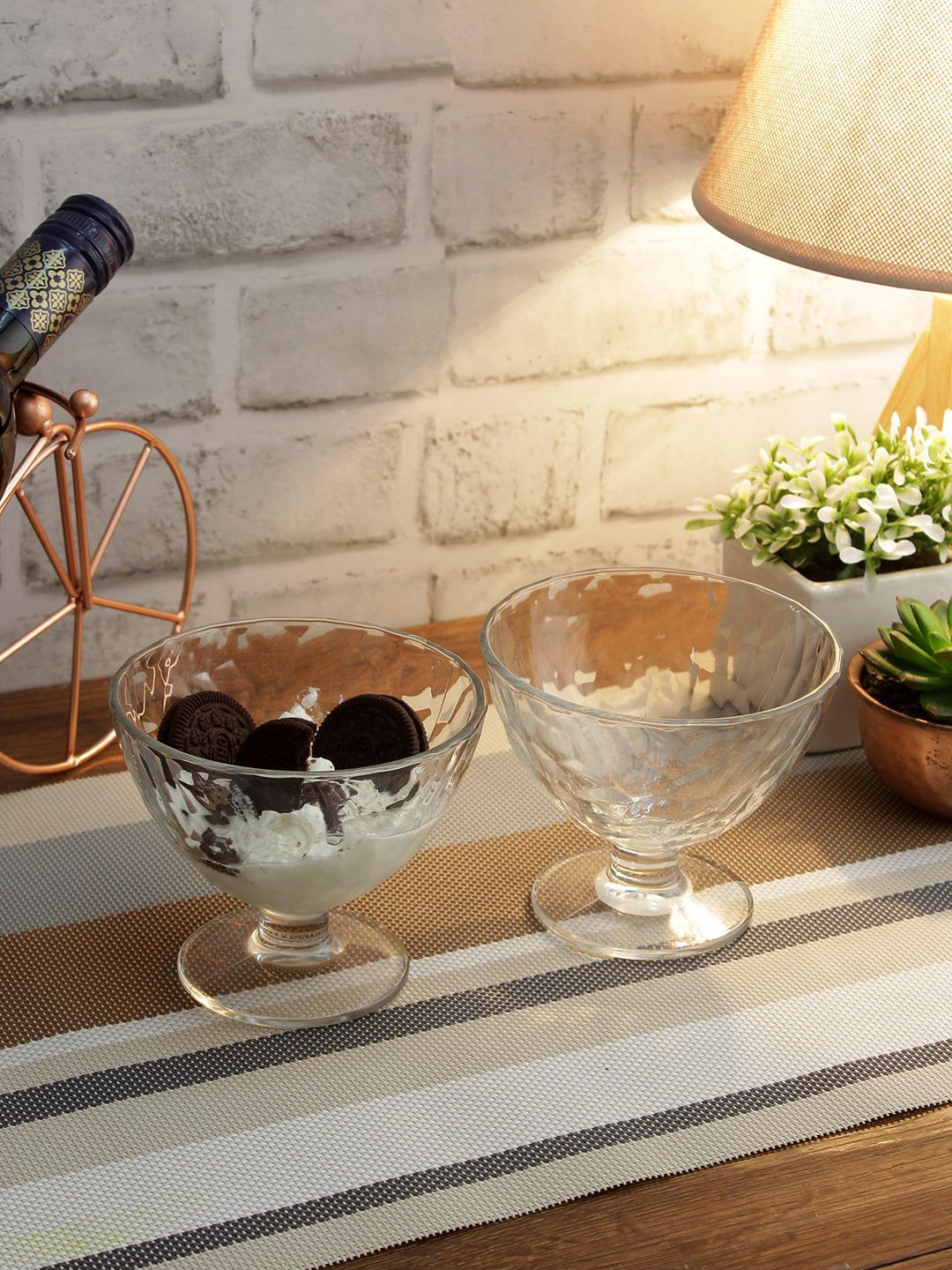Uniglass Transparent 6 Pcs Quartz Glass Ice Cream Bowl Set 375 ml each Price in India