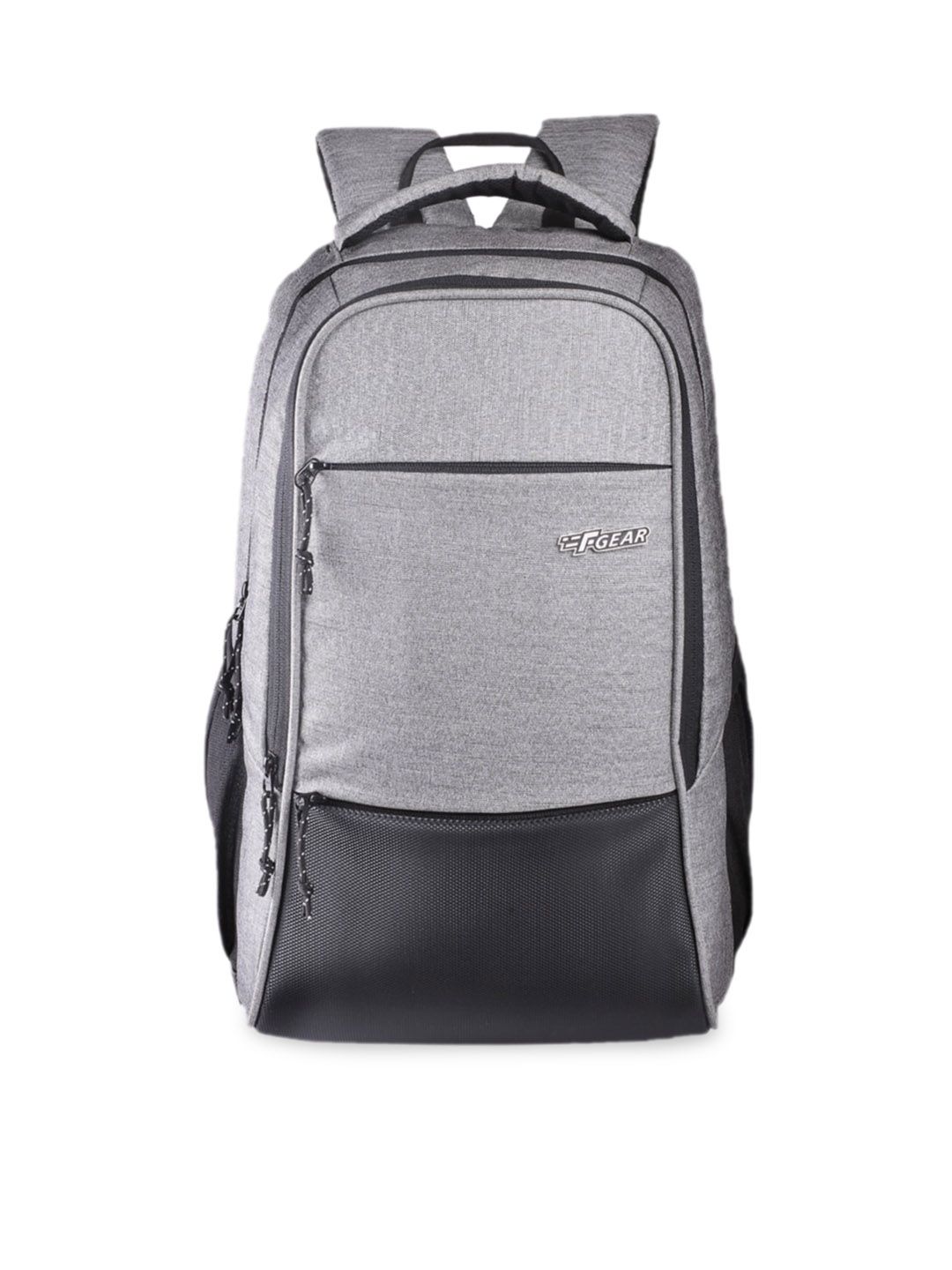F Gear Unisex Grey & Black Solid Backpack Price in India