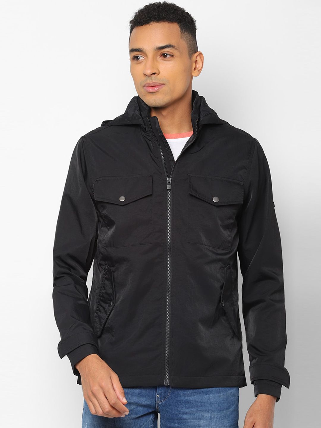 Allen Solly Men Black Solid Tailored Jacket
