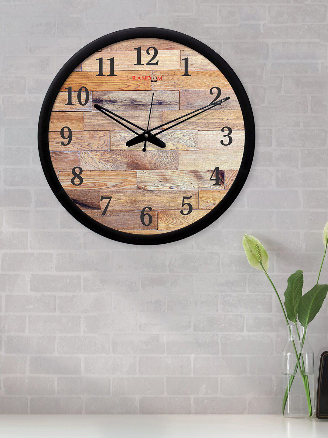 RANDOM Beige Round Printed 30.5 cm Analogue Wall Clock Price in India