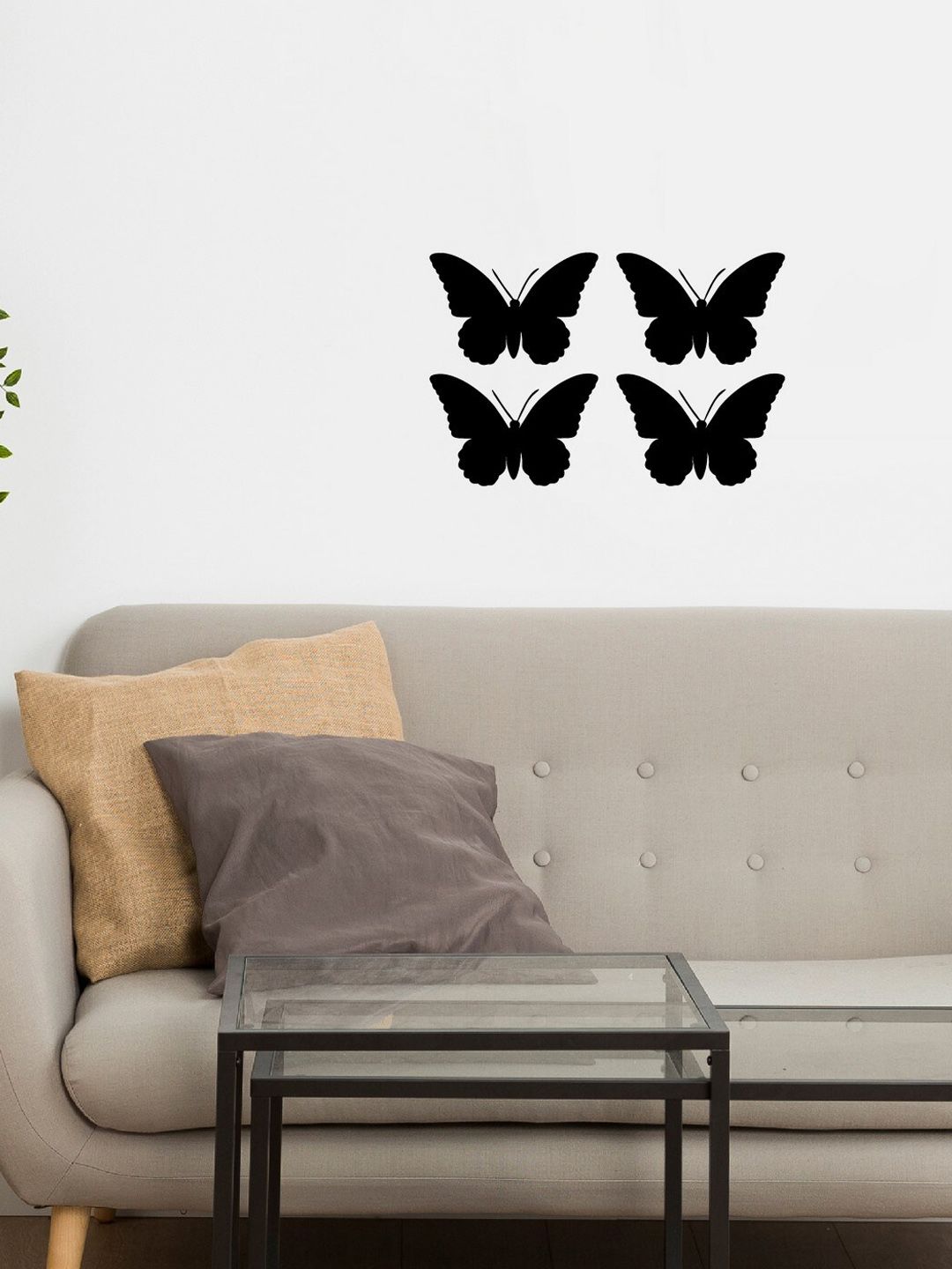 Butterflies" Black Engineered Wood Wall Art Cutout, Ready to Hang Home Decor Price in India