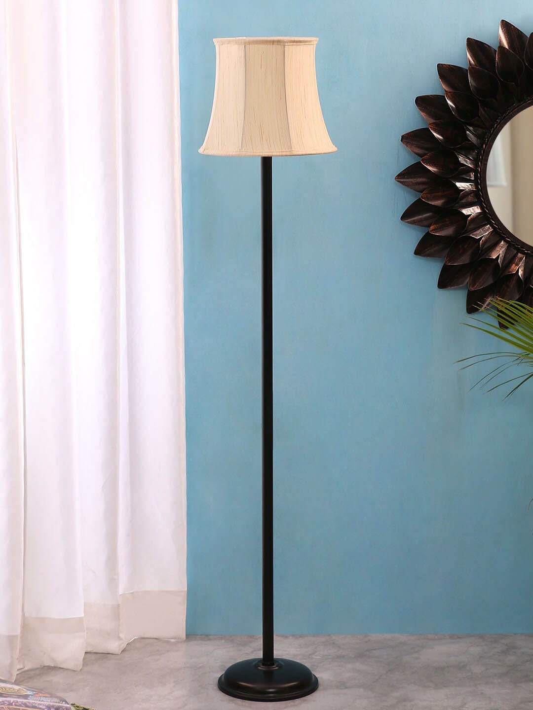 Devansh Cream-Coloured & Black Solid Contemporary Club Lamp Price in India