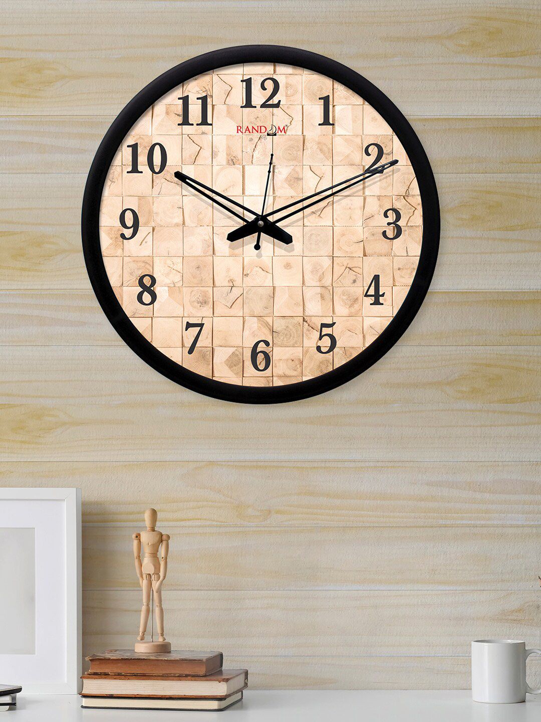 RANDOM Beige Round Printed 30.5 cm Analogue Wall Clock Price in India