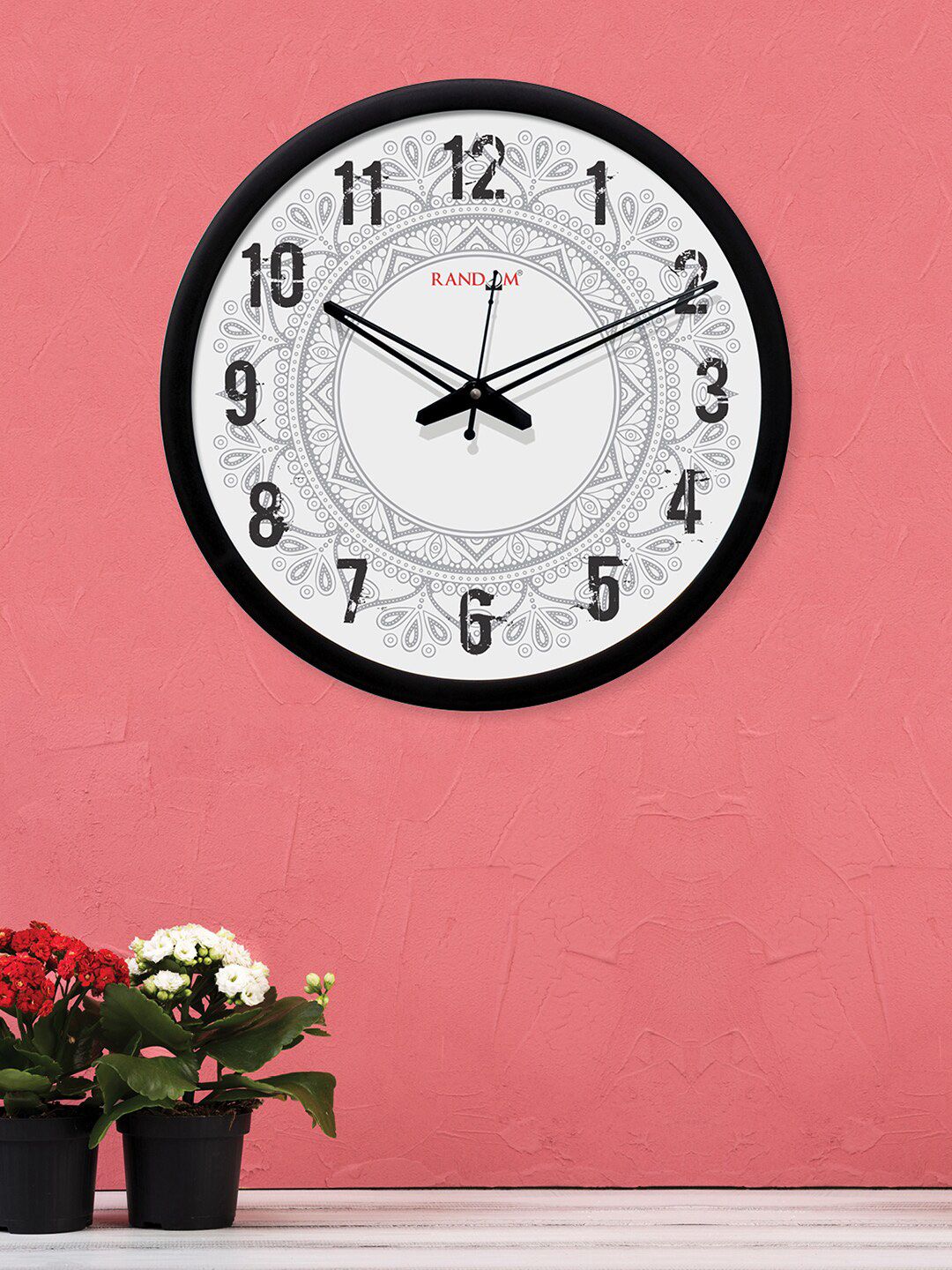 RANDOM White Round Printed 30.5 cm Analogue Wall Clock Price in India