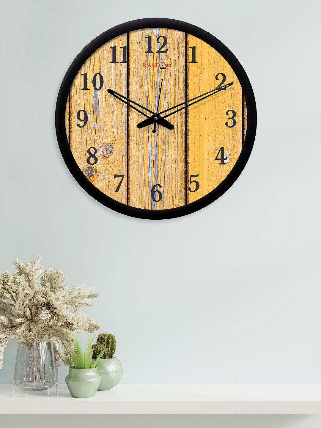 RANDOM Beige Round Printed Analogue Wall Clock (30.48 cm x 30.48 cm) Price in India