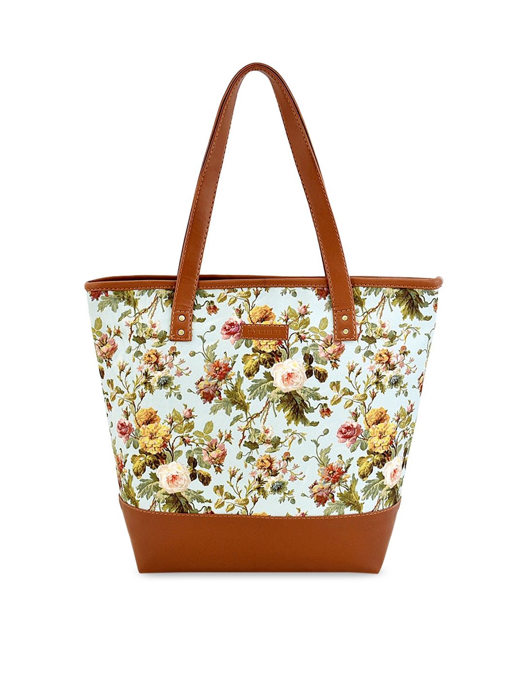 Lychee bags White & Green Floral Printed Shoulder Bag Price in India