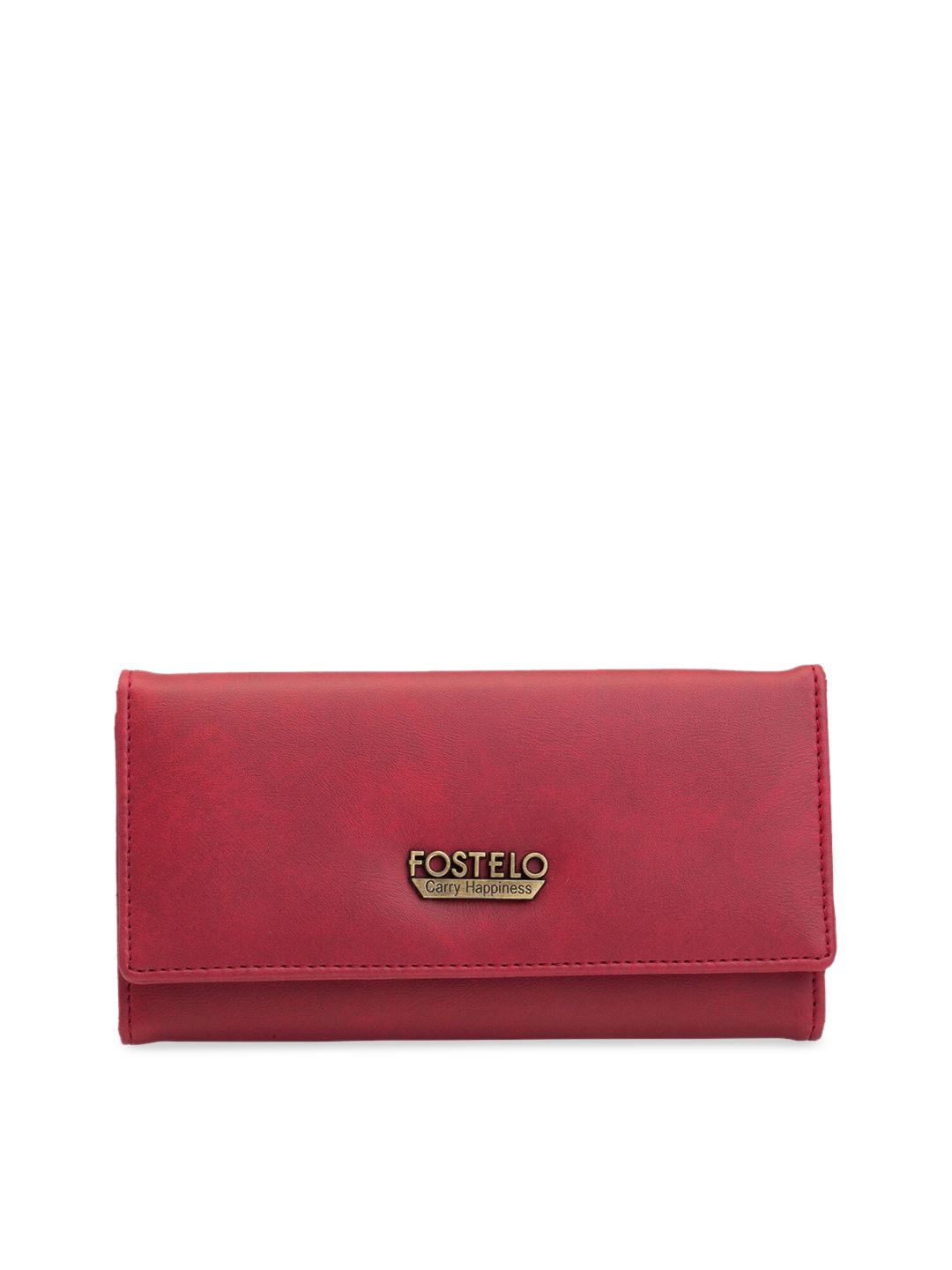 Fostelo Women Red Solid Two Fold Wallet Price in India