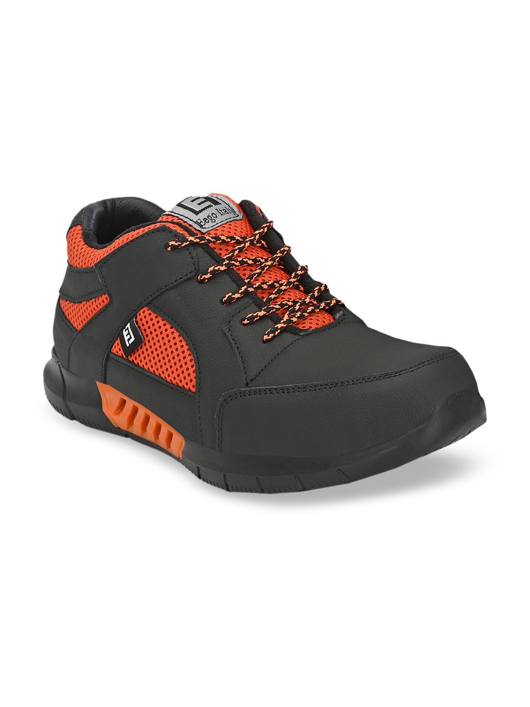 Eego Italy Men Orange Leather Trekking Shoes