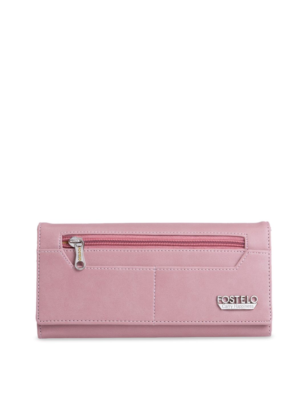 Fostelo Women Pink Solid Two Fold Wallet Price in India