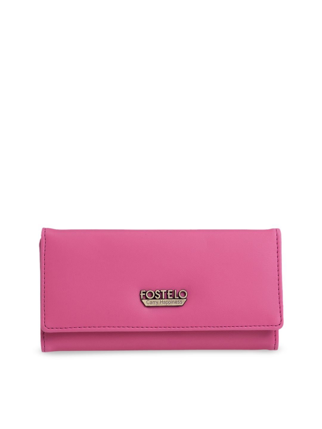 Fostelo Women Pink PU Envelope Wallet Price in India