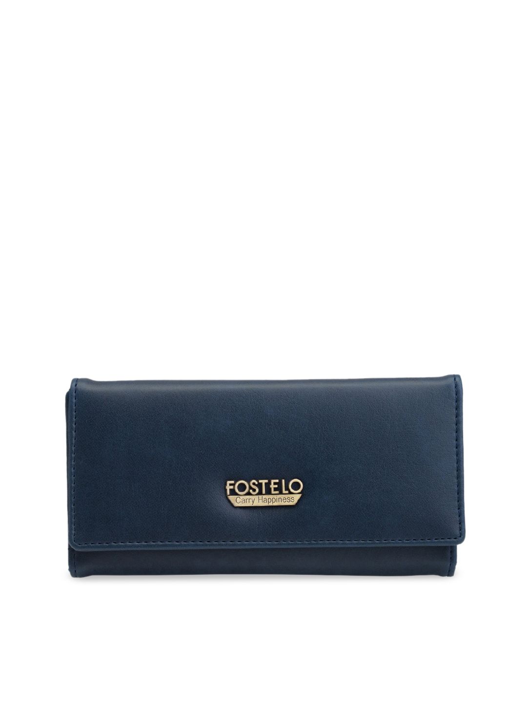 Fostelo Women Navy Blue Solid Two Fold Wallet Price in India