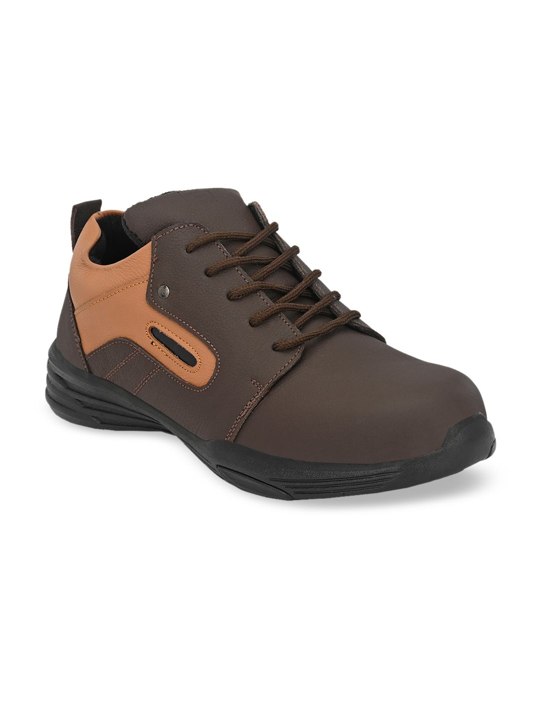 Eego Italy Men Brown Leather Trekking Shoes