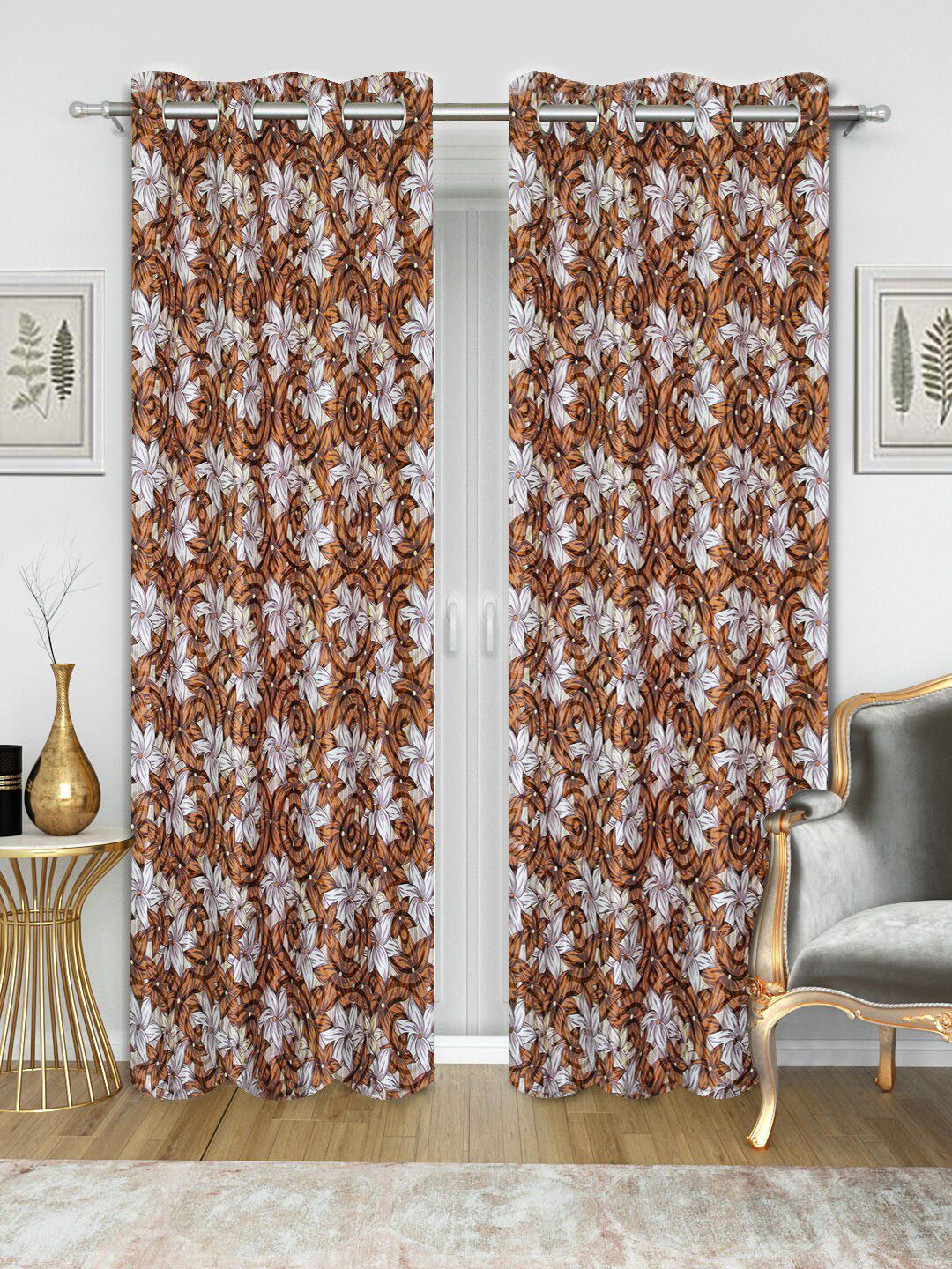 Good Homes by Home Candy Set of 2 Brown Long Door Curtains