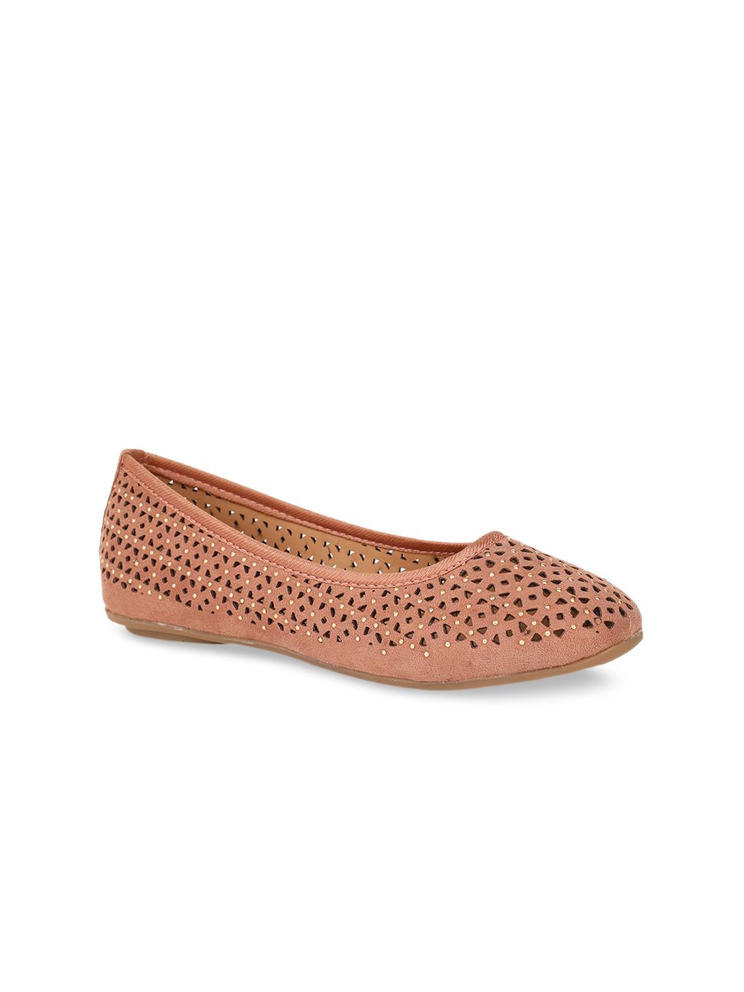 Bata Women Beige Textured Ballerinas