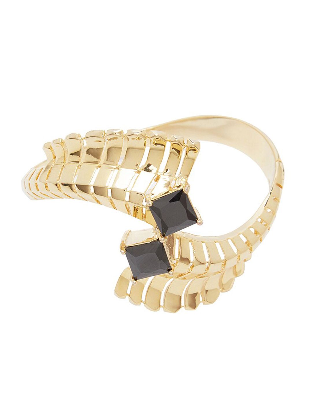 shaze Gold-Toned Brass Bangle-Style Bracelet Price in India