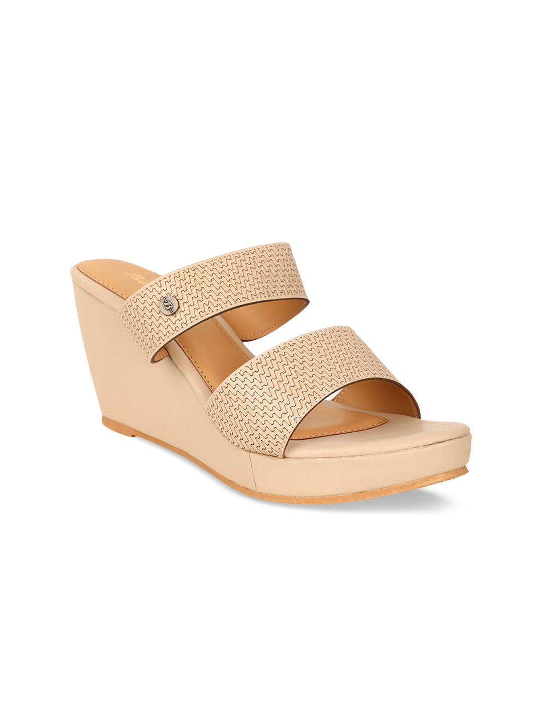 Bata Women Beige Solid Wedges Price in India