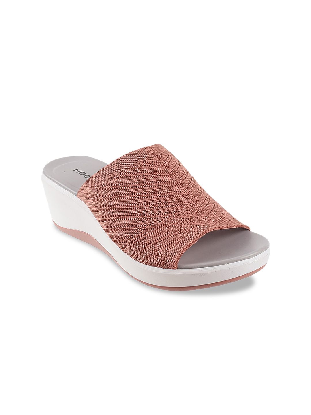 Mochi Women Pink Woven Design Sandals Price in India