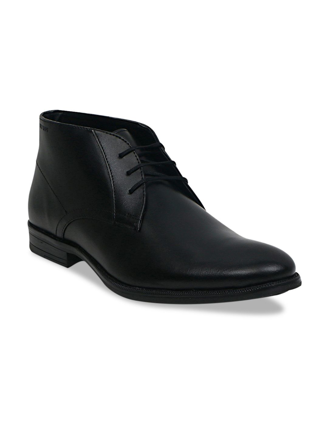 Red Tape Men Black Solid Leather Formal Boots