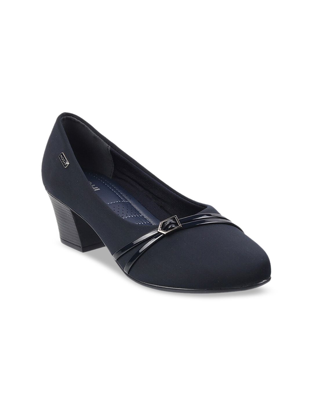 Mochi Women Navy Blue Solid Pumps Price in India