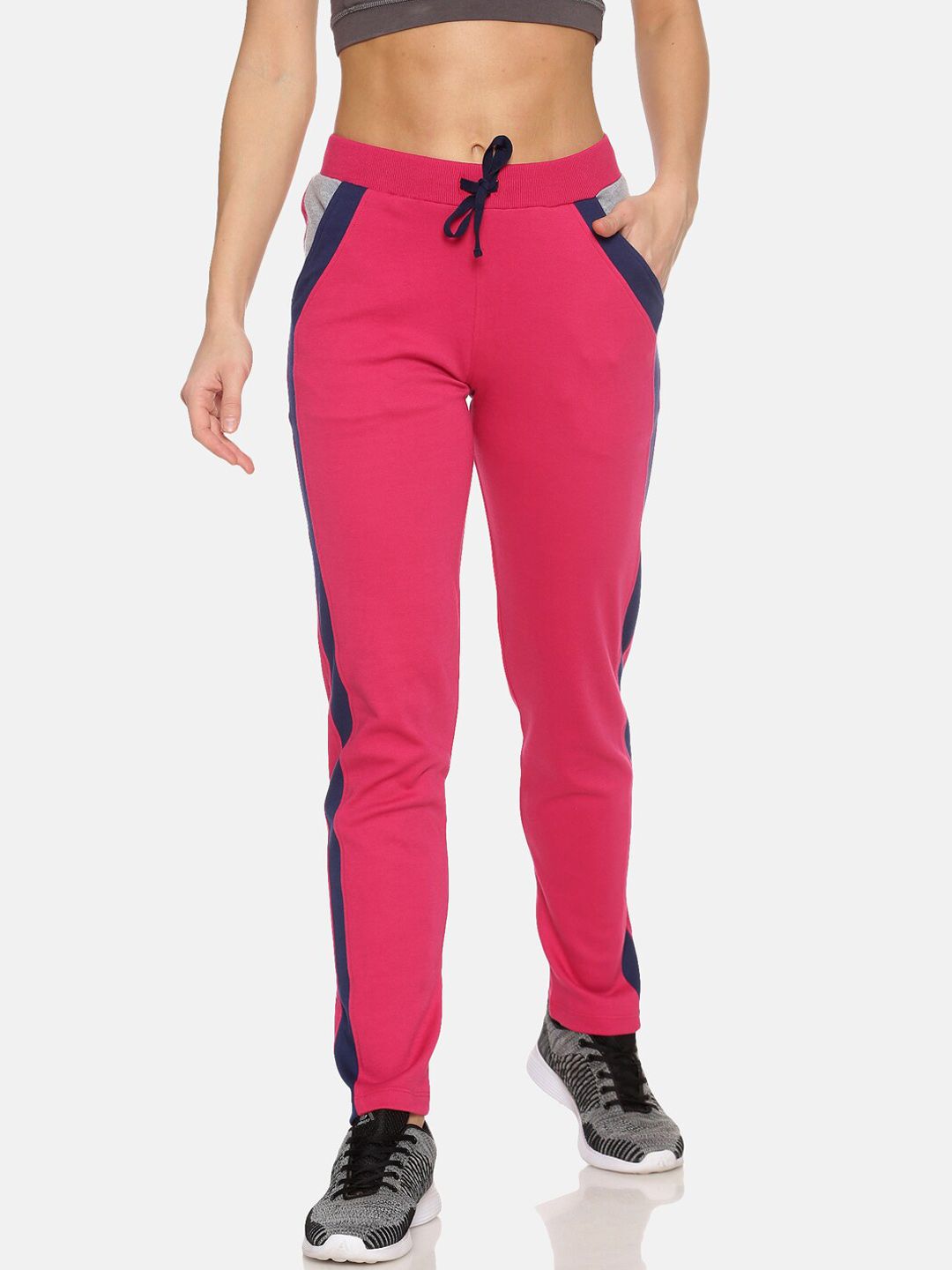 FEMEA Women Pink Solid Track Pants Price in India