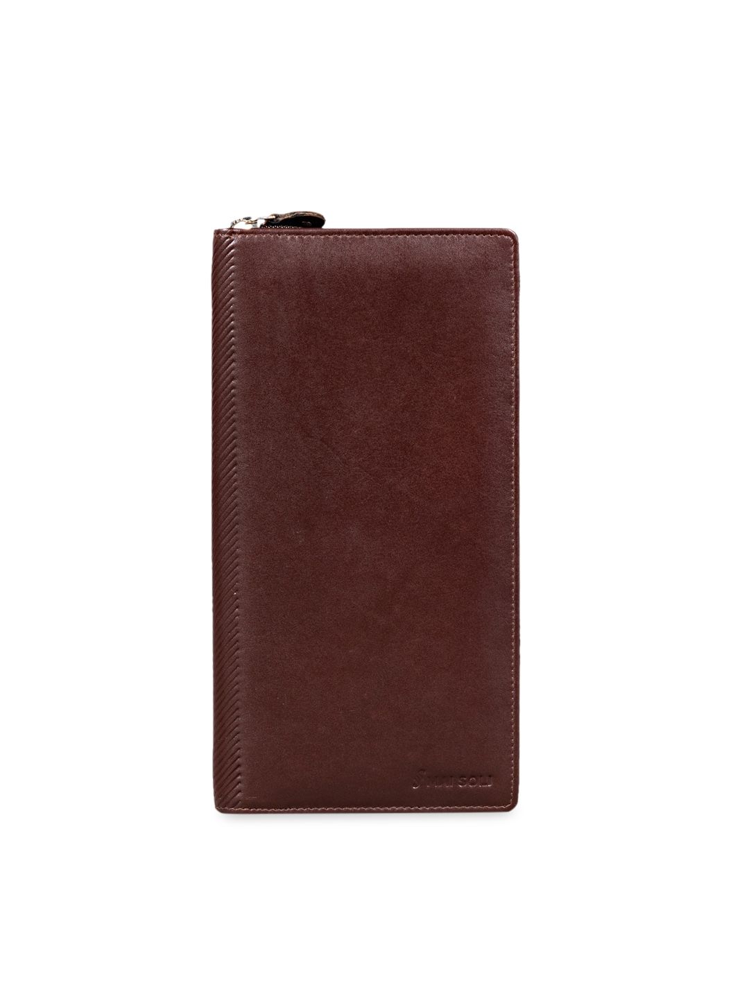 MAI SOLI Unisex Brown Solid Leather Card Holder Price in India