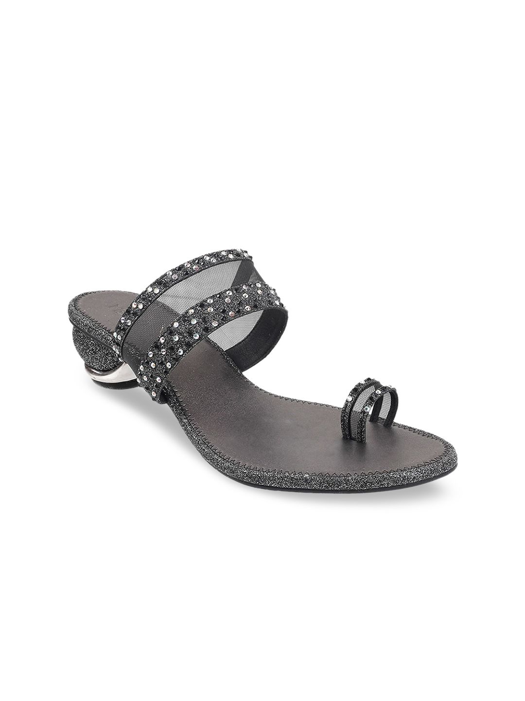 Metro Women Grey Embellished Heels Price in India