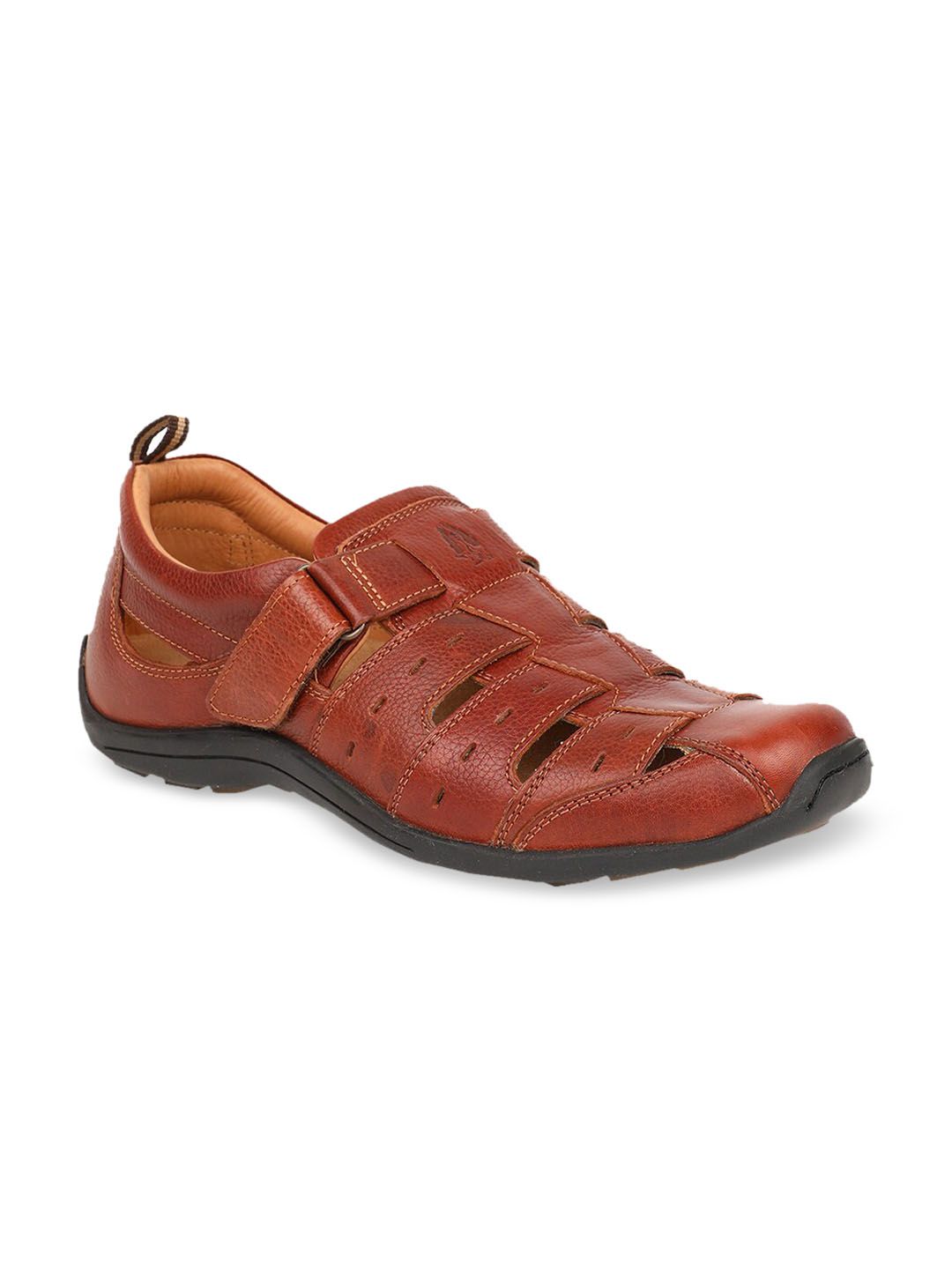 Hush Puppies Men Brown Leather Shoe-Style Sandals